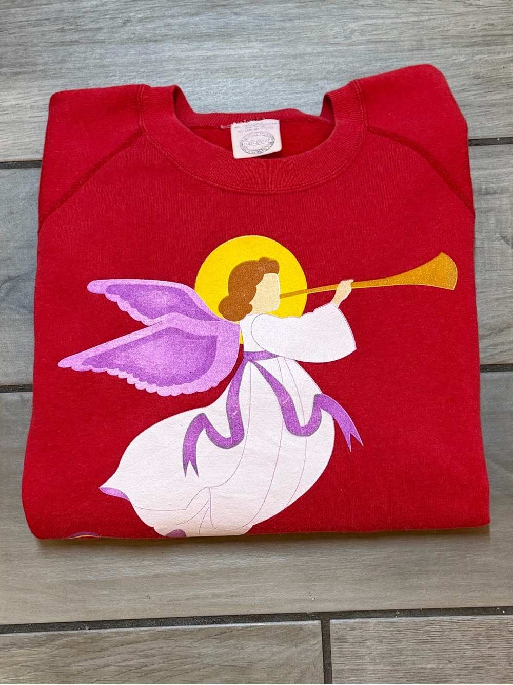 Vintage 80s Peace on Earth Angel Sweatshirt